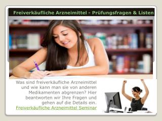 Freiverkäufliche Arzneimittel Seminar