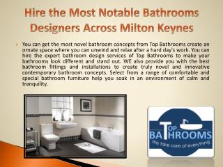 Hire the Most Notable Bathrooms Designers Across Milton Keynes