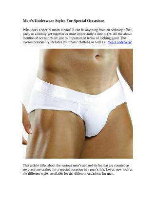 Men's Underwear Styles For Special Occasions