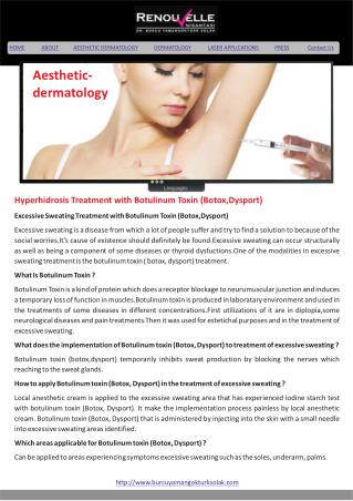 Hyperhidrosis Treatment with Botulinum Toxin