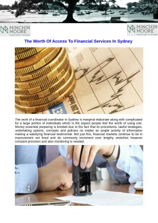 The Worth Of Access To Financial Services In Sydney
