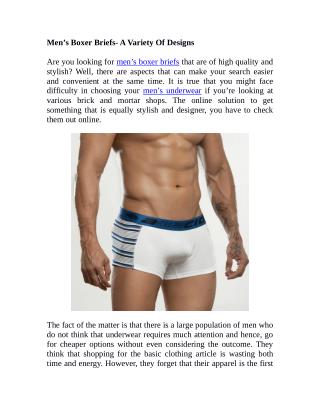 Men’s Boxer Briefs- A Variety Of Designs