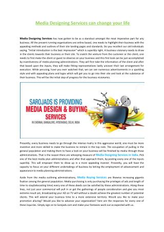 Media Designing Services can change your life