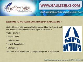 Silk tallit and jewlery at galileesilks.com