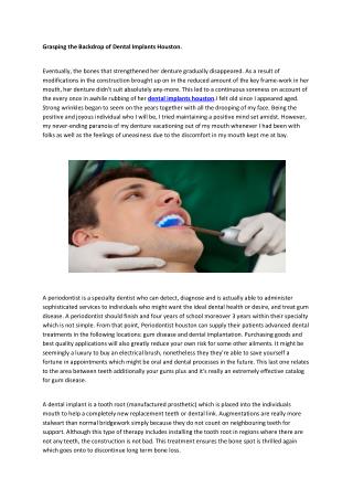Grasping dental implants houston
