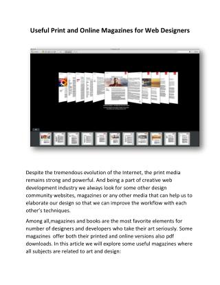 Useful Print and Online Magazines for Web Designers