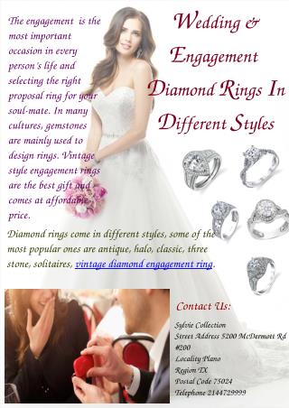Round Vintage Style Diamond Engagement Rings