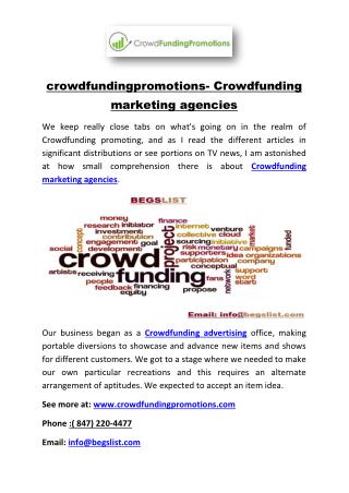 crowdfundingpromotions- Crowdfunding marketing agencies