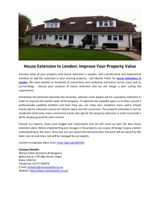 House Extension In London: Improve Your Property Value