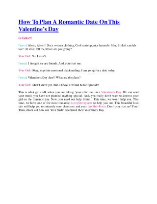 How To Plan A Romantic Date On This Valentine’s Day