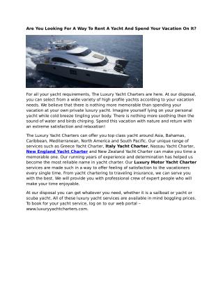 Newport Yacht Charter