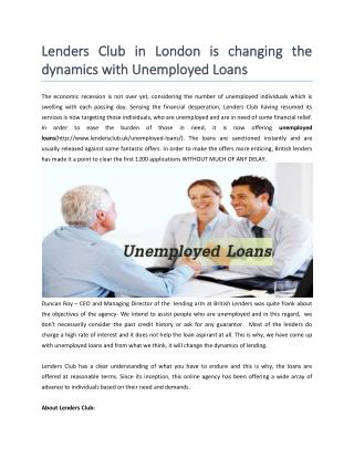Get online Guaranteed Unemployed Loans