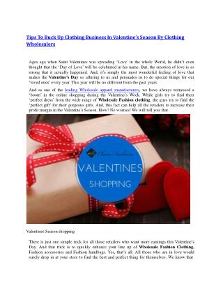 Tips To Buck Up Clothing Business In Valentine’s Season By Clothing Wholesalers