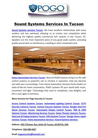 Sound Systems Services In Tucson