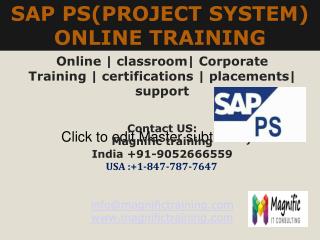 SAP PS ONLINE TRAINING IN USA|UK|CANADA