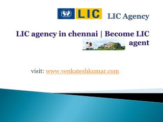 LIC agency in chennai | Become LIC agent