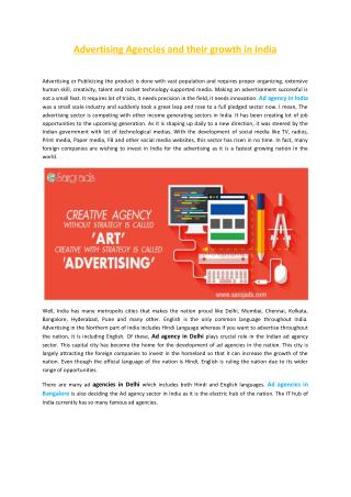 Advertising Agencies and their growth in India