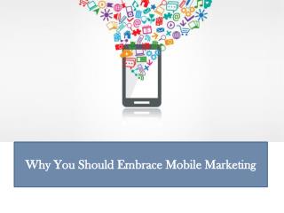 Why You Should Embrace Mobile Marketing