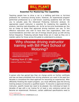 Driving Instructor Training