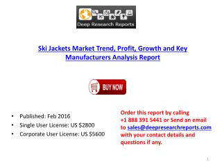 Ski Jackets Market Research Analysis Report 2016-2021