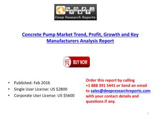 Concrete Pump Market Research Analysis Report 2016-2021