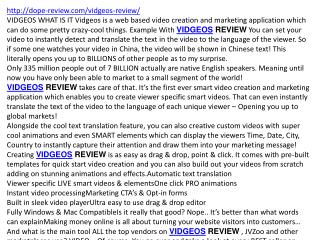 VIDGEOS review and 2300$ bonuses