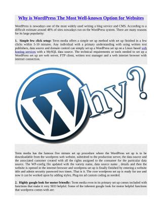 Why is WordPress The Most Well-known Option for Websites