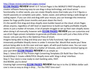 ECOM PAGES REVIEW