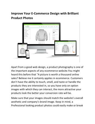 Improve Your E-Commerce Design with Brilliant Product Photos