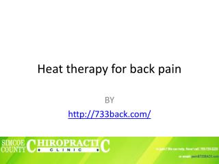 Heat therapy for back pain