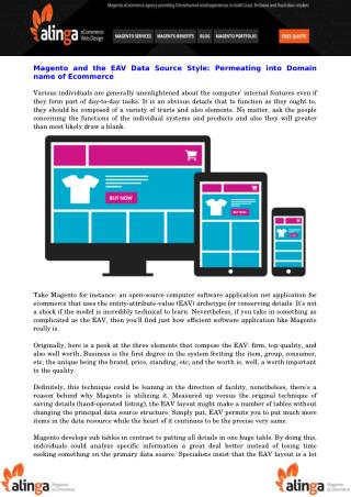 Magento and the EAV Data Source Style: Permeating into Domain name of Ecommerce