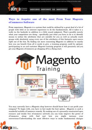 Ways to Acquire one of the most From Your Magento eCommerce Software