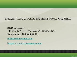 Upright Vacuum Cleaners From Royal And Miele