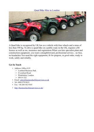 Quad Bike Hire in London