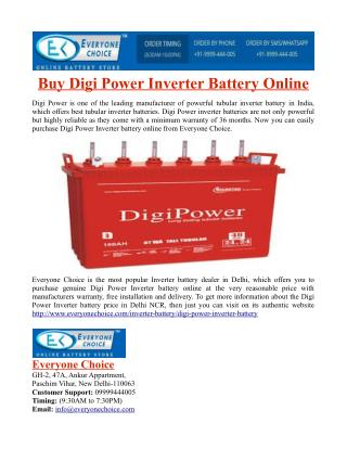 Buy Digi Power Inverter Battery Online