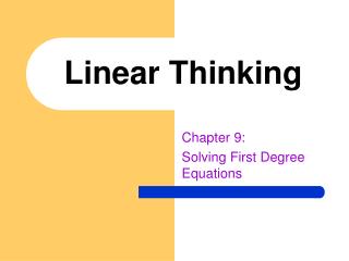 Linear Thinking