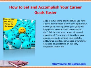 How to Set and Accomplish Your Career Goals