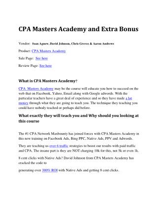 Honest CPA Masters Academy Review - EXTRA Bonus