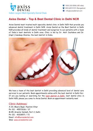 Top & Best Dental Clinic in Delhi NCR