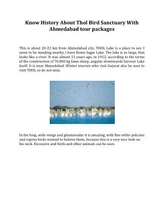 Know History About Thol Bird Sanctuary With Ahmedabad tour packages
