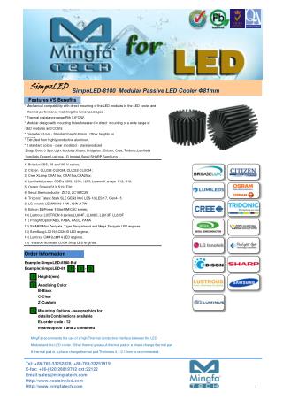 SimpoLED-8180 Modular Passive LED Star Heat Sink