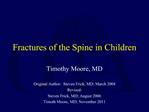 Fractures of the Spine in Children