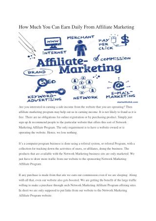 How much you can earn daily from affiliate marketing