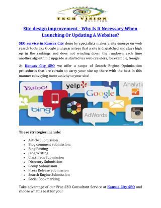 Site design improvement - Why Is It Necessary When Launching Or Updating A Websites?