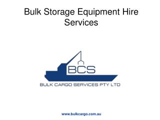 Bulk Cargo Storage and Container Transport Services