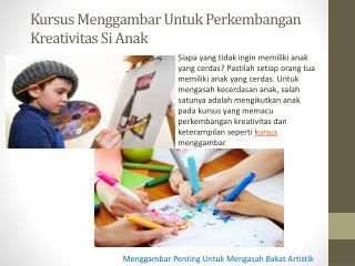 Kursus Menggambar Untuk Perkembangan Kreativitas Si Anak