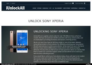 iUnlockAll-Sony Xperia Unlocking Services Toronto