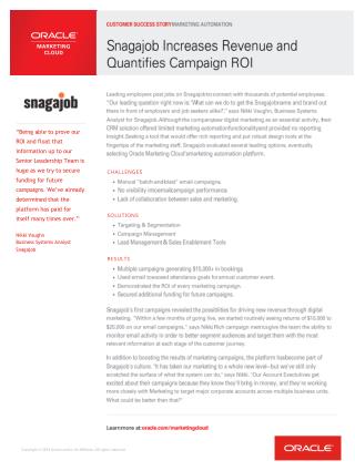 Snagajob customer success oracle