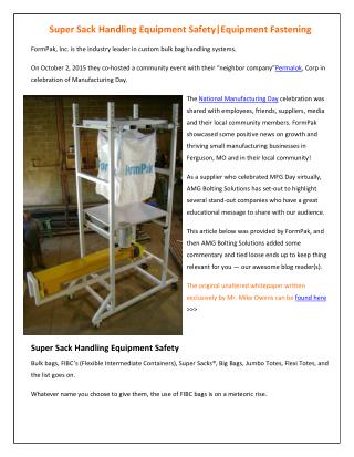 Super Sack Handling Equipment Safety - AMG Bolting Solutions