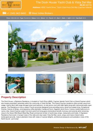 The Dock House | Cayman Residential Real Estate Property for Sale - West Indies Brokers